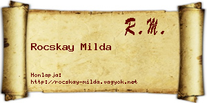 Rocskay Milda névjegykártya